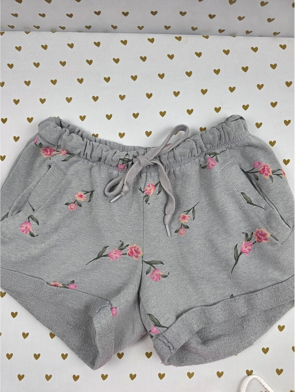 Victorias Secret PINK Floral Logo Sweat Shorts Joggers pockets XS